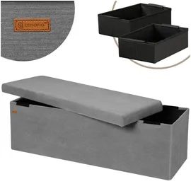 CASARIA Sitzbank Cord Anthrazit 114 x 38 x 38 cm