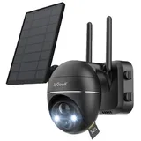 ieGeek Überwachungskamera 3MP Überwachungskamera Aussen Akku 2K mit 32GB Speicher Karte (Aussen, Außenbereich, Outdoor, Außen, 355°/140° Pan Tilt Kabellose WLAN IP Kamera Überwachung Außen Farbnachtsicht, PIR Bewegungsmelder Sirene/Weißlichtalarm 2,4GHz WiFi, kompatibel mit Alexa Cloud/Speicher Karte 2-Wege-Audio mit solarpanel) schwarz