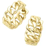 Luigi Merano Paar Creolen LUIGI MERANO "in Panzerketten-Optik, Gold 375", gold, Ohrringe, Damen, Gelbgold 375