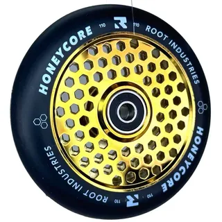 Root Industries Root Industrie Air Honeycore 110mm Stunt-Scooter Rolle + Fantic26 Sticker (Gold/Pu Schwarz)