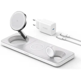 Anker MagGo Magnetic Wireless Ladegerät 15W 3-in-1 Pad weiß