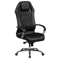 KADIMA DESIGN Bürostuhl MONTEREY Echt-Leder Schwarz Schreibtischstuhl 120KG Chefsessel