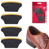 SULPO extra groß Fersenkissen - Schuheinlagen aus Echt-Leder - Fersenschutz/Fersenpolster gegen Blasen - Für Herren Schuhe (4 Paare, Schwarz)