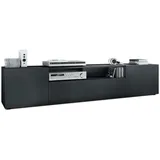Vladon Mogan Lowboard 181 x 39 x 35 cm Schwarz matt MDF/Spanplatte