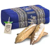 livasia Stützkissen Yogakissen (Deluxe) - 17x34x12cm, Kapok, vegan, handgefertigt blau