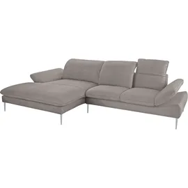 W.Schillig Ecksofa »enjoy&MORE, Designsofa, bequem, zeitlos und elegant, L-Form«, mit Sitztiefenverstellung, Füße silber matt, Breite 340 cm