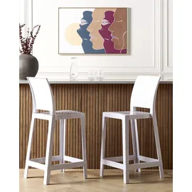 Beliani Wellington Kunststoff weiß 2er Set