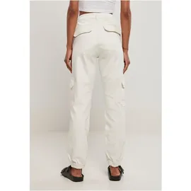 URBAN CLASSICS Organic Stretch Cargo Hochtaillierte Jeans Off White Raw 34