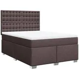 vidaXL Boxspringbett mit Matratze Dunkelbraun 140x200 cm Stoff