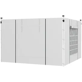 Outsunny Seitenwände für Pavillon 1 Stück 1,43 x 1,30 m Weiß