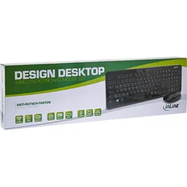 InLine Design Desktop, Tastatur-Maus Set, USB 2,4GHz, max. 1600dpi, schwarz