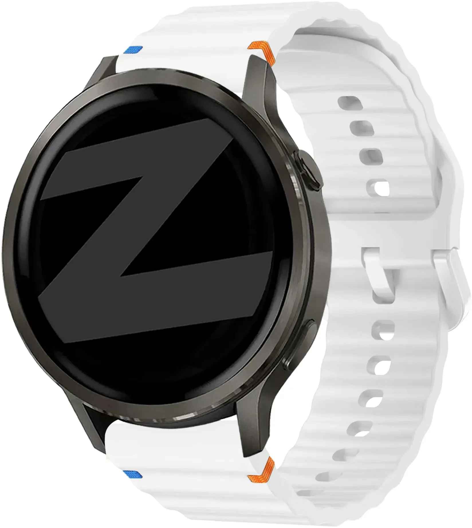 Bandz Garmin Forerunner 170 Armband Silikon 'Wave' für Garmin Forerunner 170 - Weiß - Schnallenverschluss