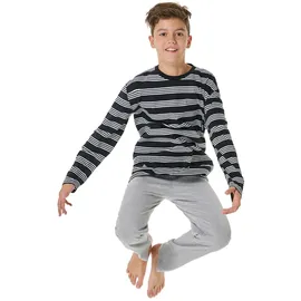 SCHIESSER Pyjama Nightwear Schwarz/Grau 140