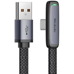 Mcdodo CA-3340, gewinkeltes USB-A - USB-C Kabel, LED-Anzeige, 100W, 1,20m, schwarz