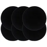 vidaXL Tischsets 6 Stk. Uni Schwarz 38 cm Rund Baumwolle