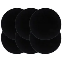 vidaXL Tischsets 6 Stk. Uni Schwarz 38 cm Rund Baumwolle