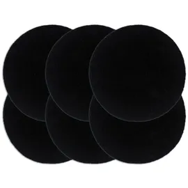 vidaXL Tischsets 6 Stk. Uni Schwarz 38 cm Rund Baumwolle