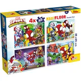 Lisciani MARVEL Puzzle MAXIFLOOR Spidey Amazing Friends - 100378 - Puzzle Doppelseitig 4x48 Teile - Rückseite zum Ausmalen - Denk- und Geduldspiel - Lernspiel - Für Kinder ab 4 Jahren
