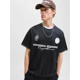 JACK & JONES JCOCOVER RETRO FOOTBALL TEE schwarz XL