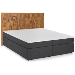 Boxspringbett 180x200 Holz Mosaik Schlafzimmer Bett Doppelbett Ehebett Topper