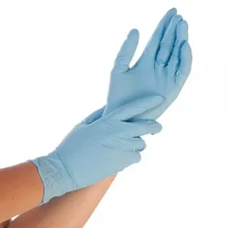 HYGOSTAR 10x100 Nitrilhandschuhe Blau Größe M puderfrei Safe Premium Einweghandschuhe Einmalhandschuhe Nitril Handschuhe