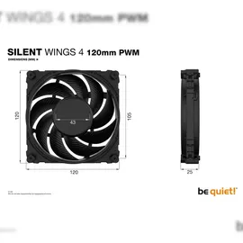 be quiet! Silent Wings 4 PWM Gehäuselüfter 120mm x 120mm x 25mm