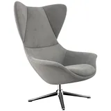 FLEXLUX Ohrensessel »Stilo Relaxsessel, TV-Sessel«, Solitär, Stil-Ikone, drehbar, Fuß Aluminium grau