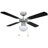 GLOBO LIGHTING Deckenventilator, Deckenventilator mit Beleuchtung Flügel wendbar Vor-Rücklauf Glas schwarz