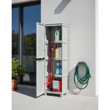 Dmora - Liège Outdoor-Garderobe, Outdoor-Möbel, Mehrzweck-Wäschegarderobe, 100% Made in Italy, Hellgrau, 50 x 39 x 172 cm