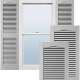 Ekena Millwork Lifetime Vinyl LL1S12X05200PG, Klapp-Fensterläden, Kathedralendesign, offene Lamellen, Montagezubehör, Verschlüsse, passende Schrauben (pro Paar), 30,5 x 132,1 cm (B x H), lackierbar