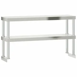 vidaXL Küchen-Arbeitstisch mit Aufsatzboard 110x55x150 cm Edelstahl
