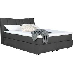 Boxbett INOSIGN "Hailey", grau, B:167cm L:222cm, Komplettbetten, Boxspringbett, neues Kopfteil- aufwendig gepolstert