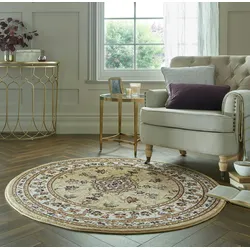Kadima Design Traditioneller Teppich in Trendfarben `Glazert` . Farbe: Braun, 133x133 cm