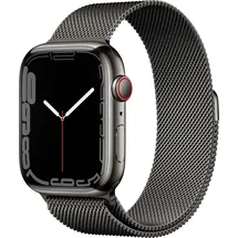 Apple Watch Series 7 GPS + Cellular 41 mm Edelstahlgehäuse graphit, Milanaise Armband graphit