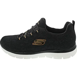 SKECHERS Summits - Leopard Spot black mesh rose gold trim 40