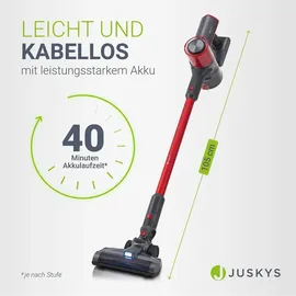 Juskys 2-in-1 Akkustaubsauger VC2101 Rot