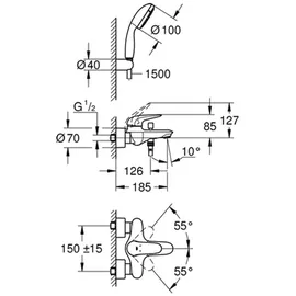 Grohe Eurostyle Einhand-Wannenbatterie