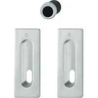 HOPPE Schiebetürmuschel Set M464 - eckig BB, Messing verchromt