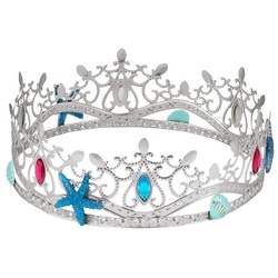 Boland Kostüm Mermaid Queen Krone, Setzt dem Meerjungfrauen-Look die Krone auf! silberfarben