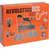 Mecafer Nuair Tacker Set - Heftklammer und Nagelpistole - Inkl. 600 Heftklammern 13-40MM - Inkl. 600 Nägel 10-50MM - Aluminium - Orange/Schwarz