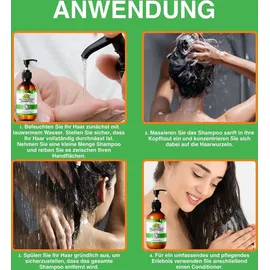 Aliver P-Beauty 3-in-1 Haarwachstum Shampoo mit Rosmarin, Minze & Kürbiskernöl 300 ml