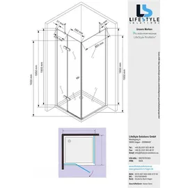 Glaszentrum Hagen Hestia Duschkabine mit Drehtür 90 x 195 cm transparent/weiß inkl. Duschtasse