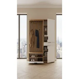 Bega Consult MONACO Garderobenkombination 122 x 35 x 195 cm Braun/Weiß