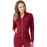 Trigema Sweatjacke » Jacke veredelt mit Kristallsteinen«, (1 tlg.), Gr. XS, rubin, , 17335966-XS