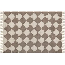 Teppich Baumwolle braun / beige 160 x 230 cm SINOP
