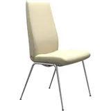 Polsterstuhl STRESSLESS "Laurel", beige (vanilla paloma, chrom glänzend), B:57cm H:105cm T:60cm, Leder PALOMA: PALOMA ist ein durchgefärbtes Semianilin-Möbelleder mit natürlicher Narbung., Stühle, Polsterstuhl, High Back, Größe L, mit Beinen aus Stahl in Chrom glänzend