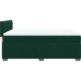 vidaXL Boxspringbett 140 x 200 cm Dunkelgrün