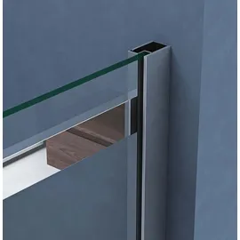 SoGood doporro Eckdusche mit Schiebetür links 100 x 120 cm weiß Klarglas Duschwanne
