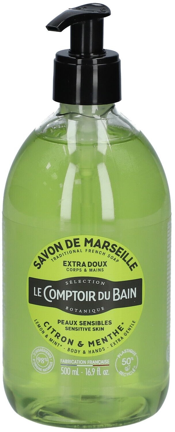Le Comptoir du Bain Savon Traditionnel de Marseille Citron Menthe 500 ml savon liquide