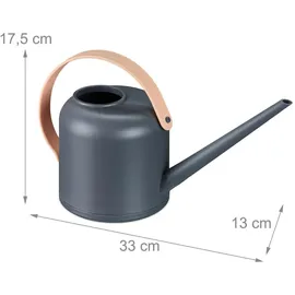 Relaxdays Gießkanne Zimmerpflanzen 1,7 l grau